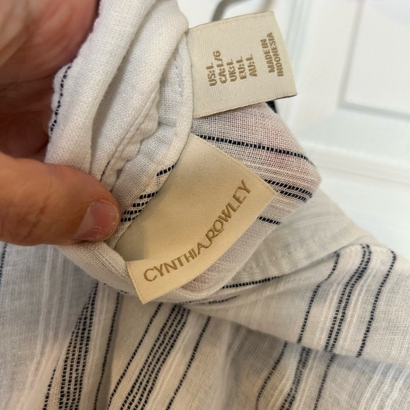 Cynthia Rowley white and blue striped blouse - Picture 6 of 6
